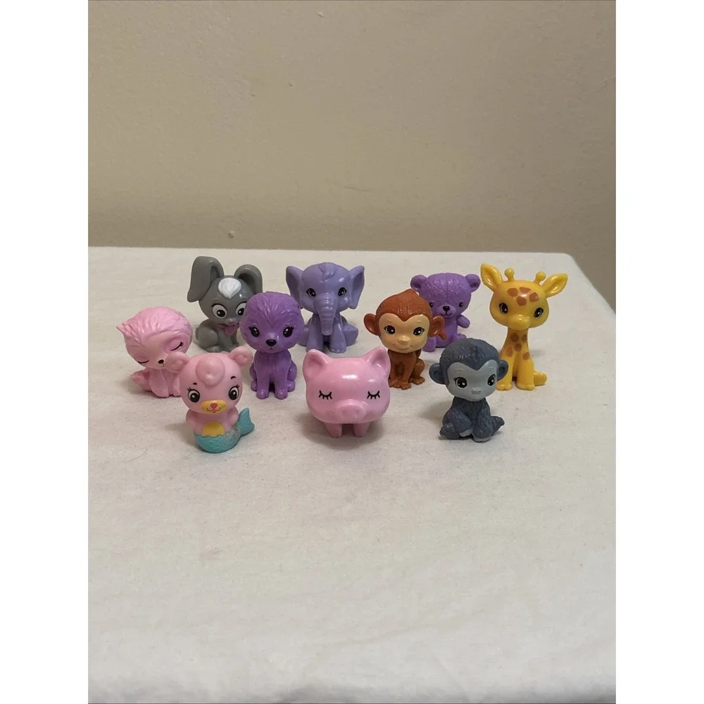 Barbie Pet Animals Lot of 10 Plastic Vinyl Figures Elephant Giraffe Monkey Pig